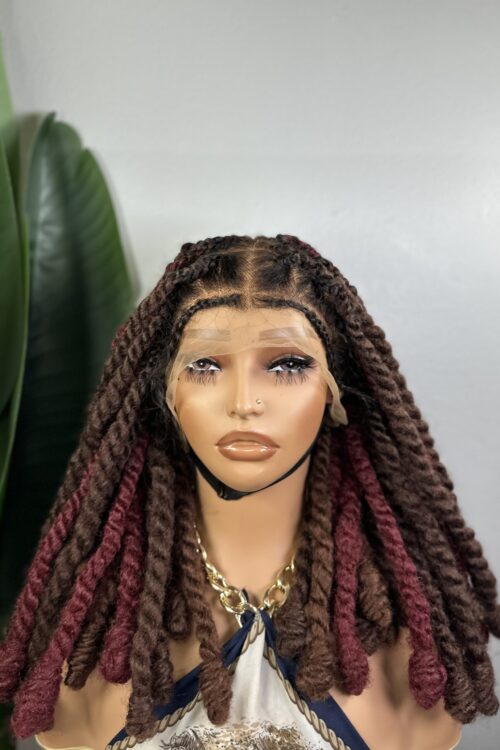 MOÏRA – PERRUQUE FULL LACE EN TRESSES TWIST COULEUR MARRON| VIN