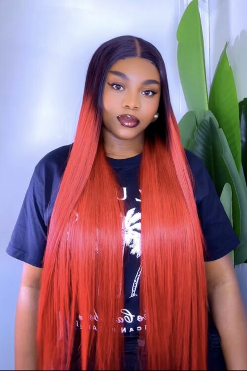 MERCY- 28’’ VIRGIN HAIR VIETNAMIEN GLUELESS 1B / ROUGE BORDEAUX BONE STRAIGHT